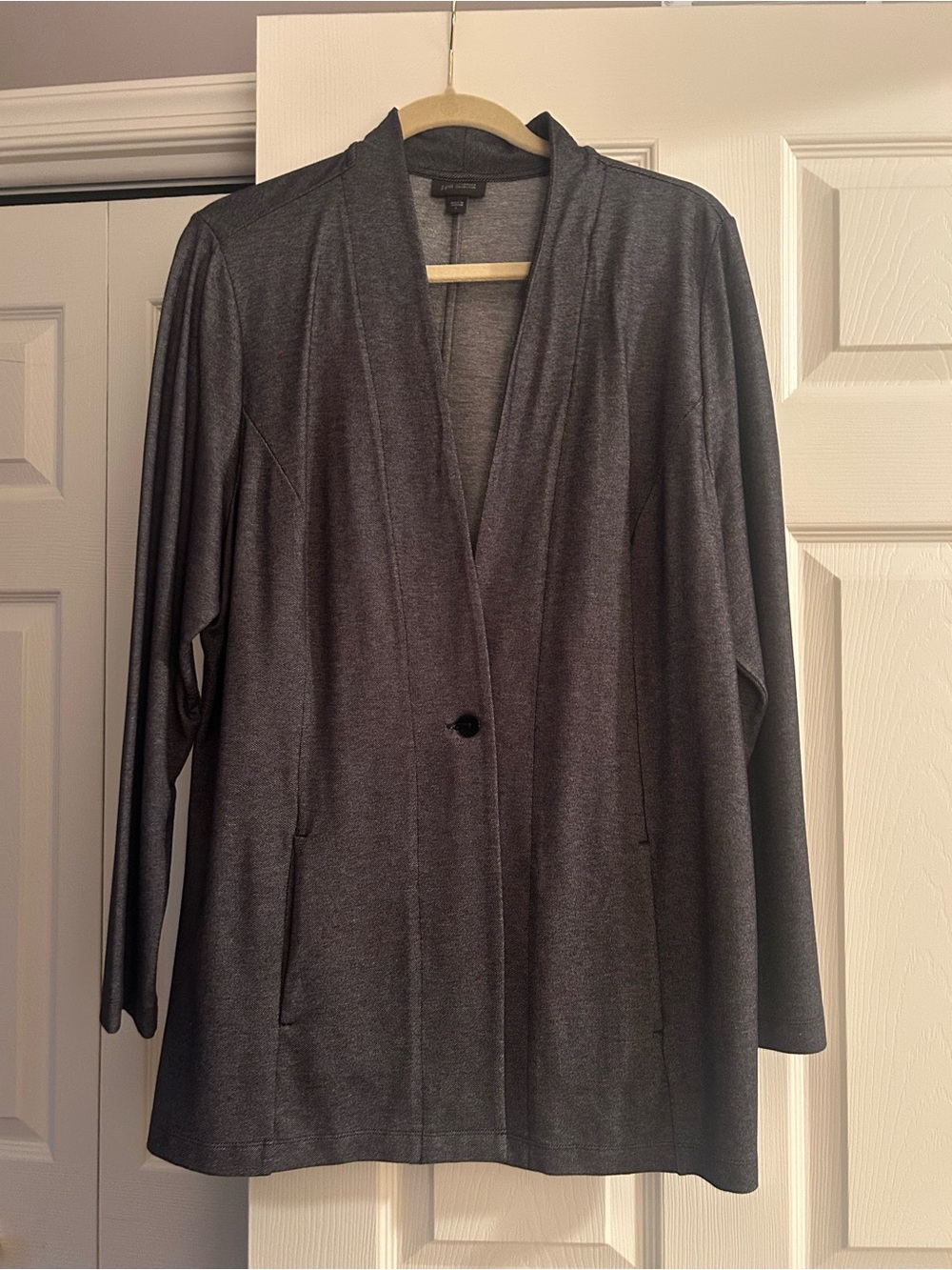 J Jill Wearever Collection Button-Front Women's Blazer - Charcoal